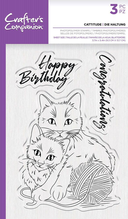 Crafters Companion Photopolymer Stamp - Cattitude