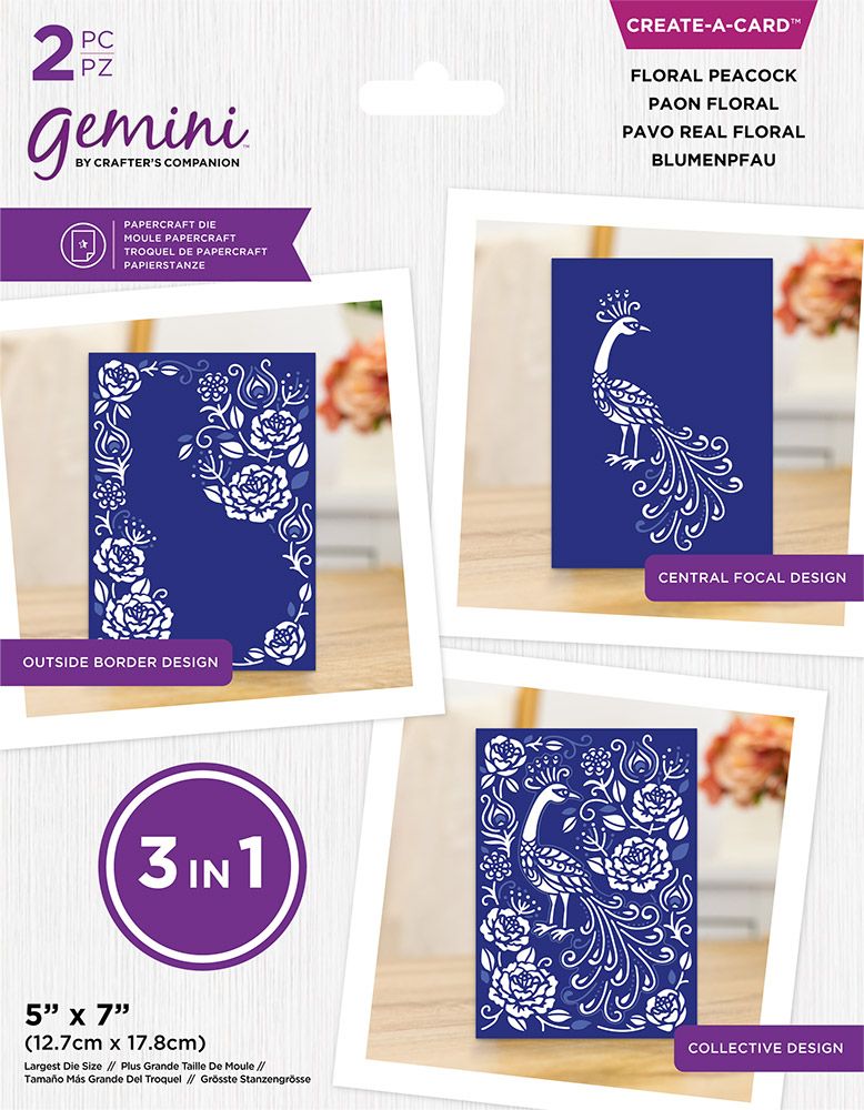Gemini 3-in-1 Create a Card Die - Floral Peacock