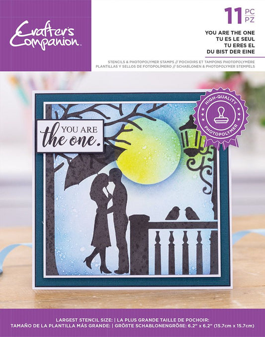 Crafters Companion Silhouette Stencils and Photopolymer stamp - You are the One