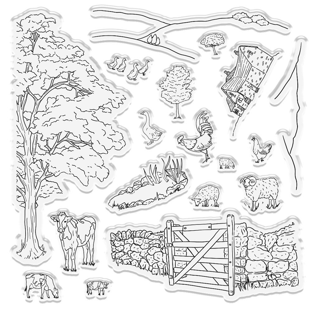 Sara Signature Country Lane Clear Acrylic Stamp - Idyllic Meadow