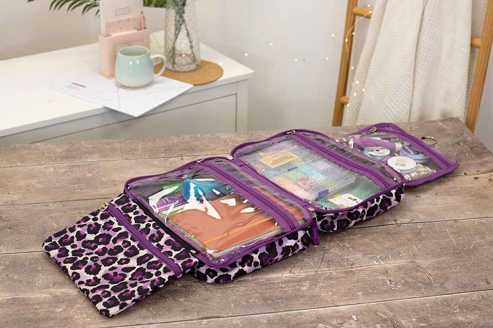 Crafters Companion - Craft Storage Case - Purple Cheetah