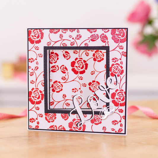 Crafters Companion Stencil 7 x 7" - Rosebud Floral
