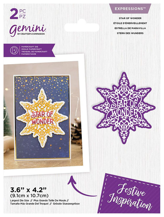 Gemini Expressions Intricate Christmas Sentiments Die - Star of Wonder