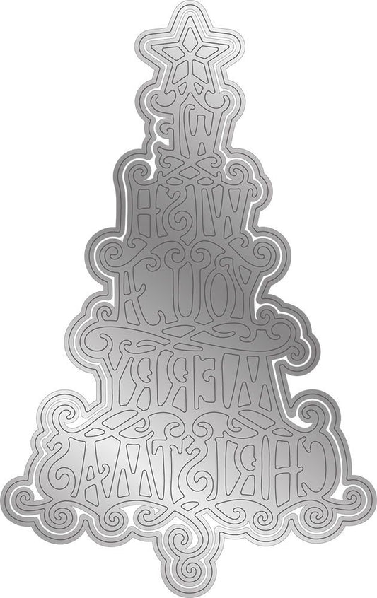 Gemini Expressions Intricate Christmas Sentiments Die - We Wish You A Merry Christmas