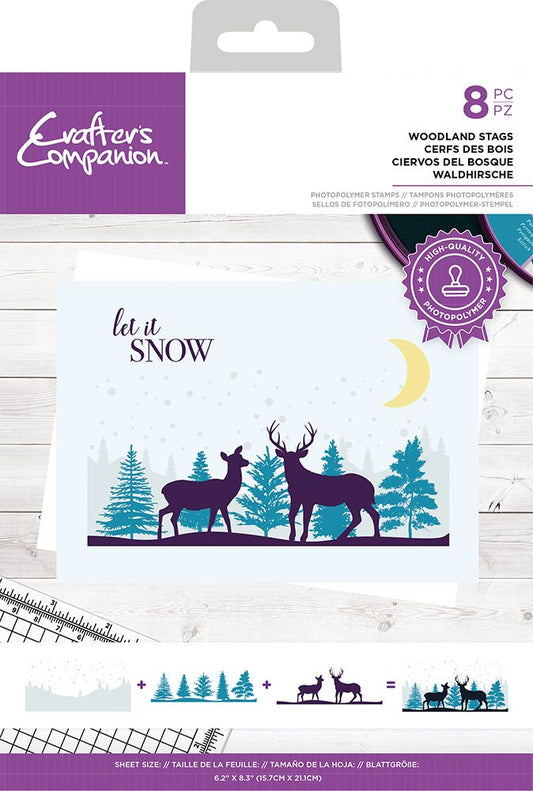 Crafters Companion Photopolymer Stamp - Woodland Stags