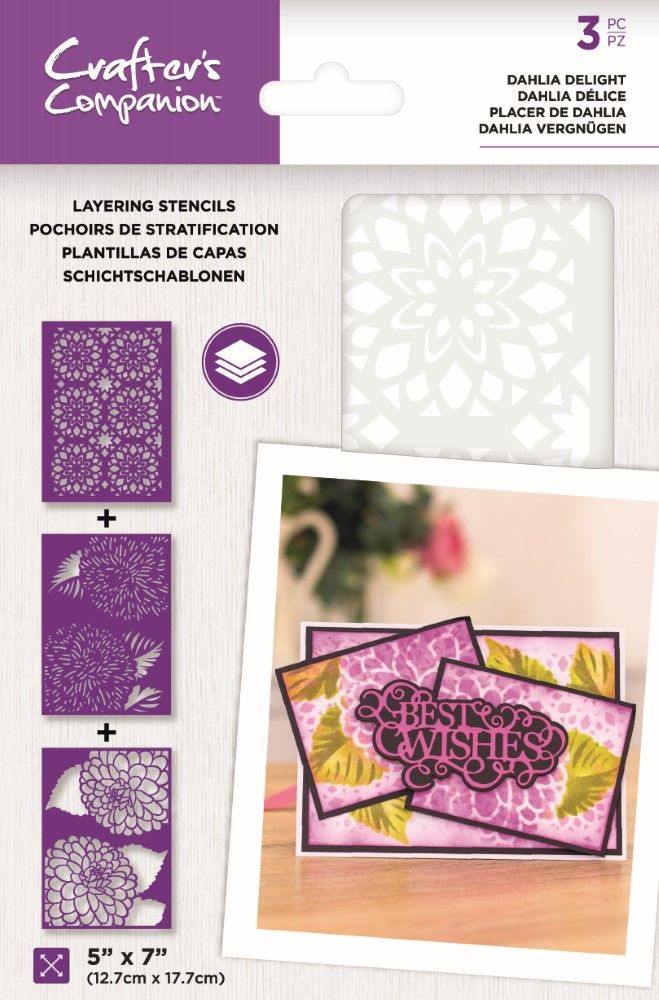 Crafters Companion Kaleidoscope Layering Stencils - Dahlia Delight