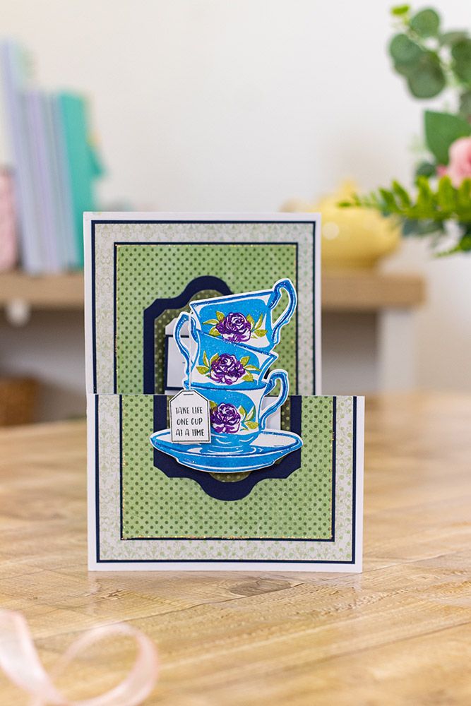 Crafters Companion Photopolymer Layering Stamp - Floral Tea Cups