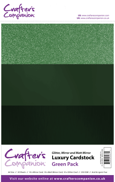 Crafters Companion A4 Luxury Cardstock Pack - Green