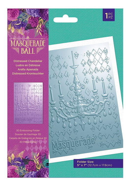 Masquerade Ball - 3D Embossing Folder - Distressed Chandelier