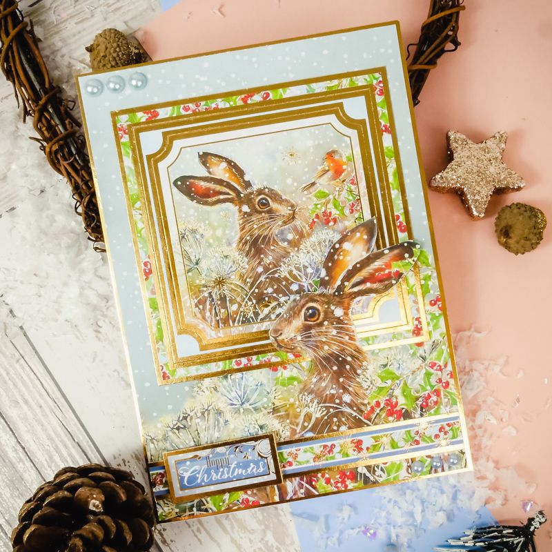 Meadow Hares at Wintertime Luxury Topper Collection