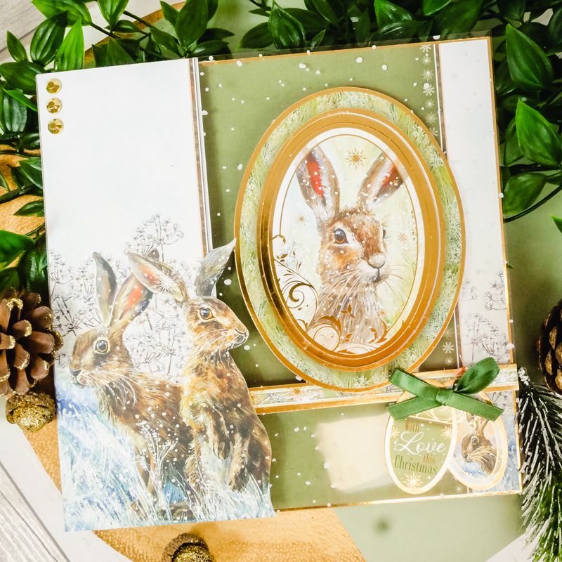 Meadow Hares at Wintertime Luxury Topper Collection