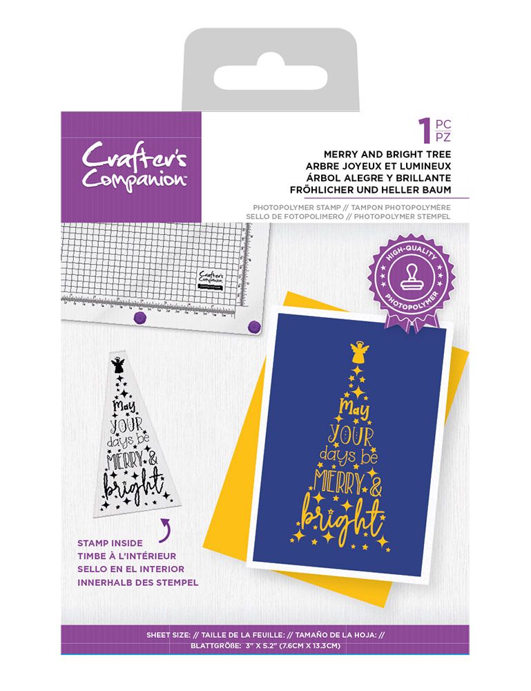 Crafters Companion Photopolymer Stamp - Merry and Bright Tree