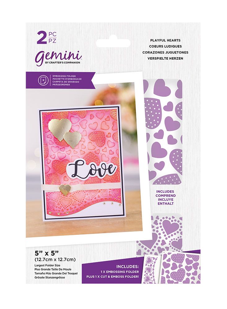 Gemini - Embossing Folder Duo - Playful Hearts