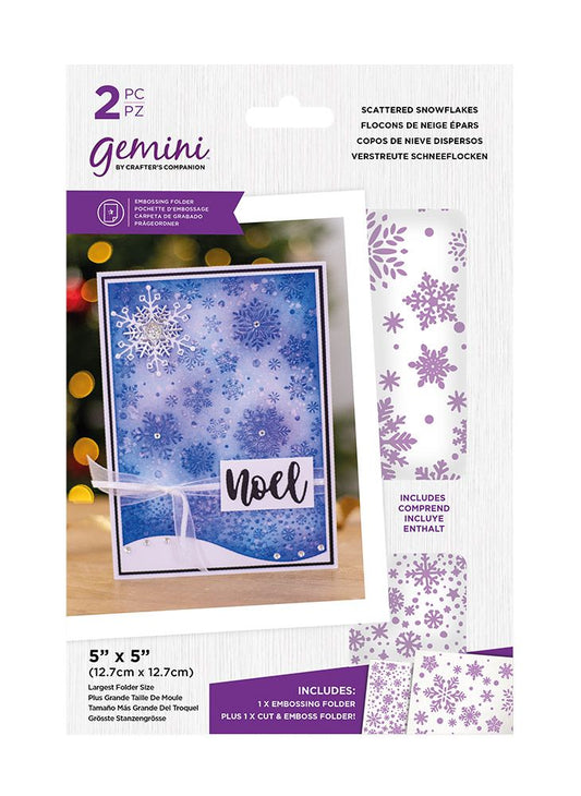 Gemini - Scattered Snowflakes - Embossing Folder