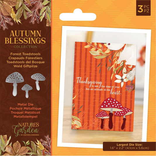 Natures Garden Autumn Blessings Collection Metal Die - Forest Toadstools