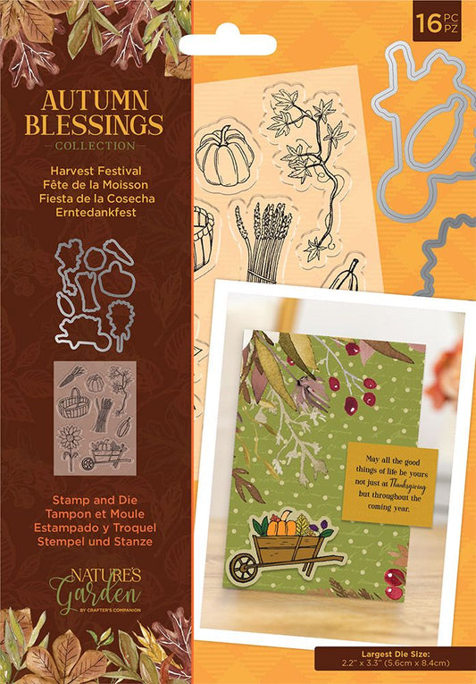 Natures Garden Autumn Blessings Collection Stamp & Die - Harvest Festival