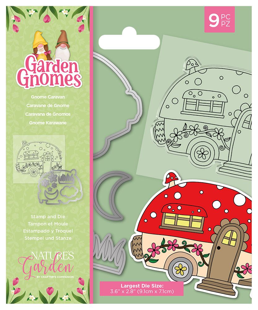 Natures Garden - Garden Gnomes Stamp and Die - Gnome Caravan