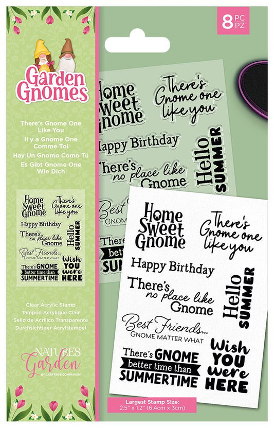 Natures Garden - Garden Gnomes A6 Clear Acrylic Stamp - There's gnome one like you