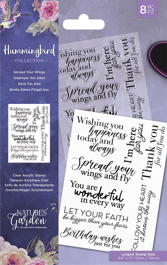 Natures Garden Hummingbird Stamp - Spread your wings