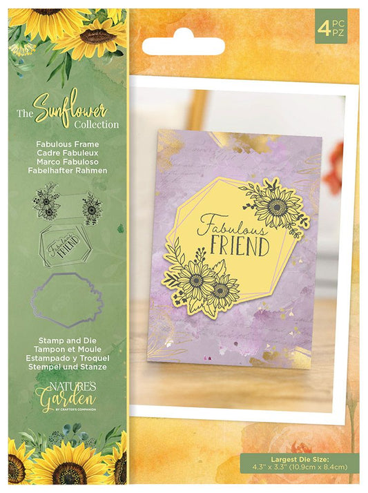 Natures Garden Sunflower Collection Stamp and Die - Fabulous Frame