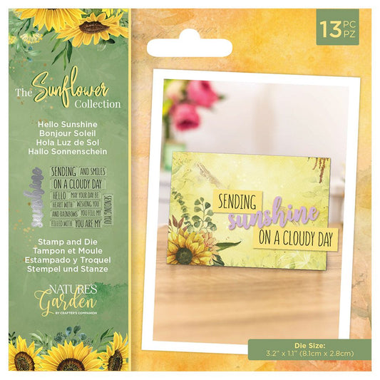 Natures Garden Sunflower Collection Stamp and Die - Hello Sunshine