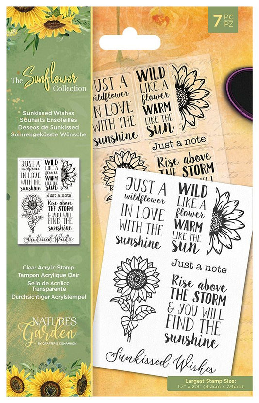 Natures Garden Sunflower Collection Clear Acrylic Stamp - Sunkissed Wishes