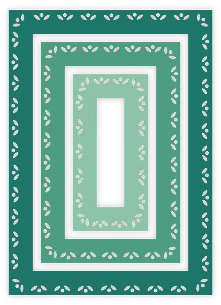 Gemini Elements Nesting Frame Die - Ditsy Floral Rectangle