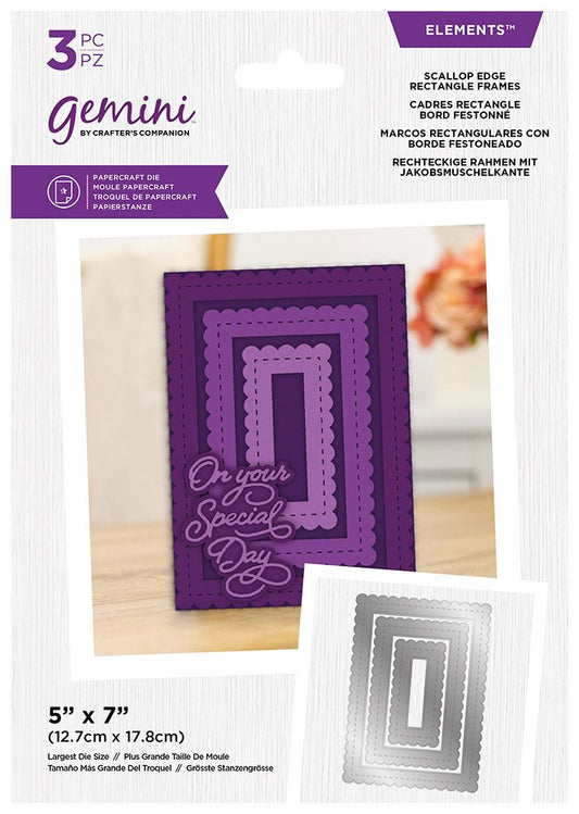 Gemini Elements Nesting Frame Die - Scallop Edge Rectangle