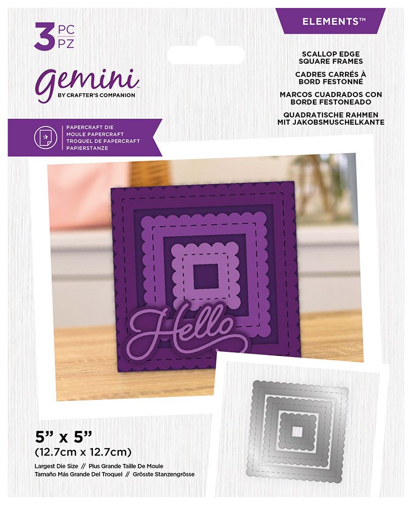 Gemini Elements Nesting Frame Die - Scallop Edge Square