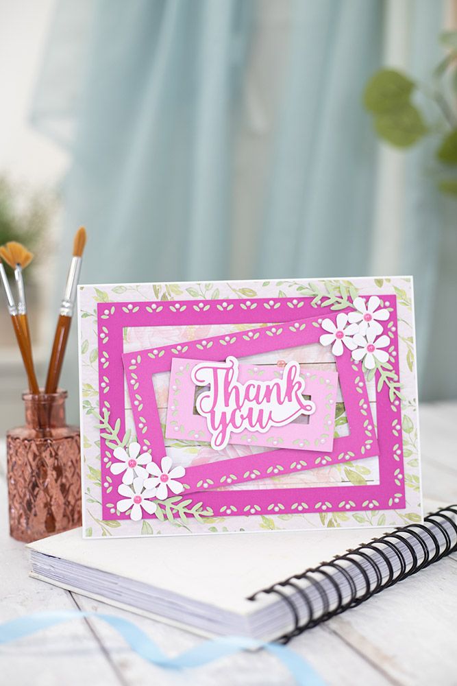 Gemini Elements Nesting Frame Die - Ditsy Floral Rectangle