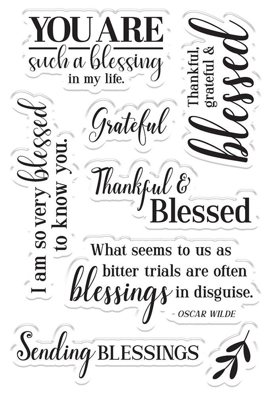 Natures Garden Autumn Blessings Collection Acrylic Stamp - Thankful & Blessed
