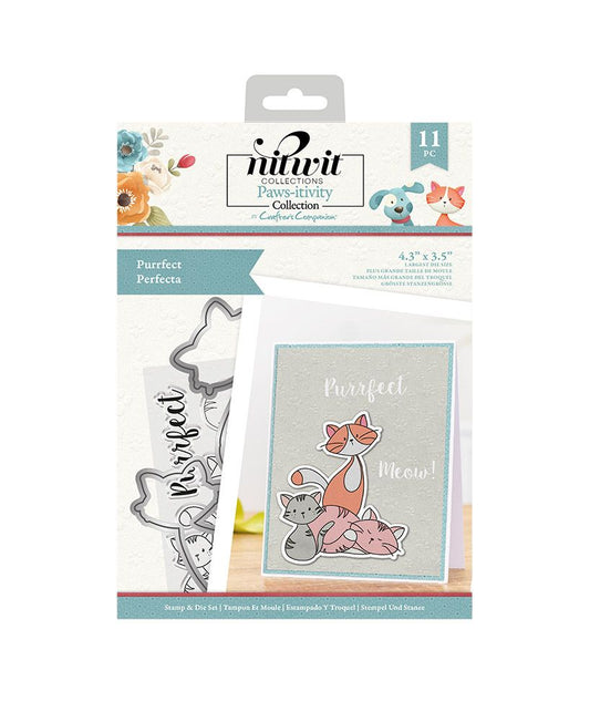 Nitwits - Pawsitivity - Stamp & Die Set - Purrfect