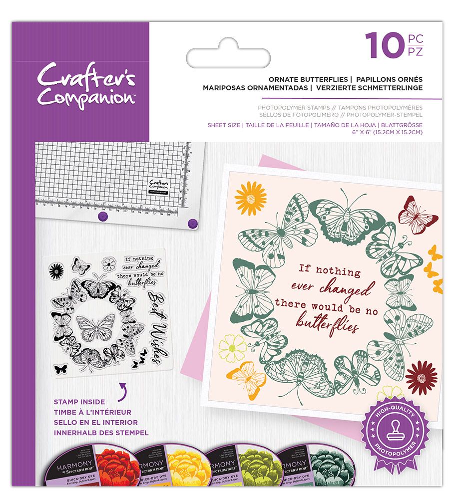 Crafters Companion Photopolymer Stamp - Ornate Butterflies