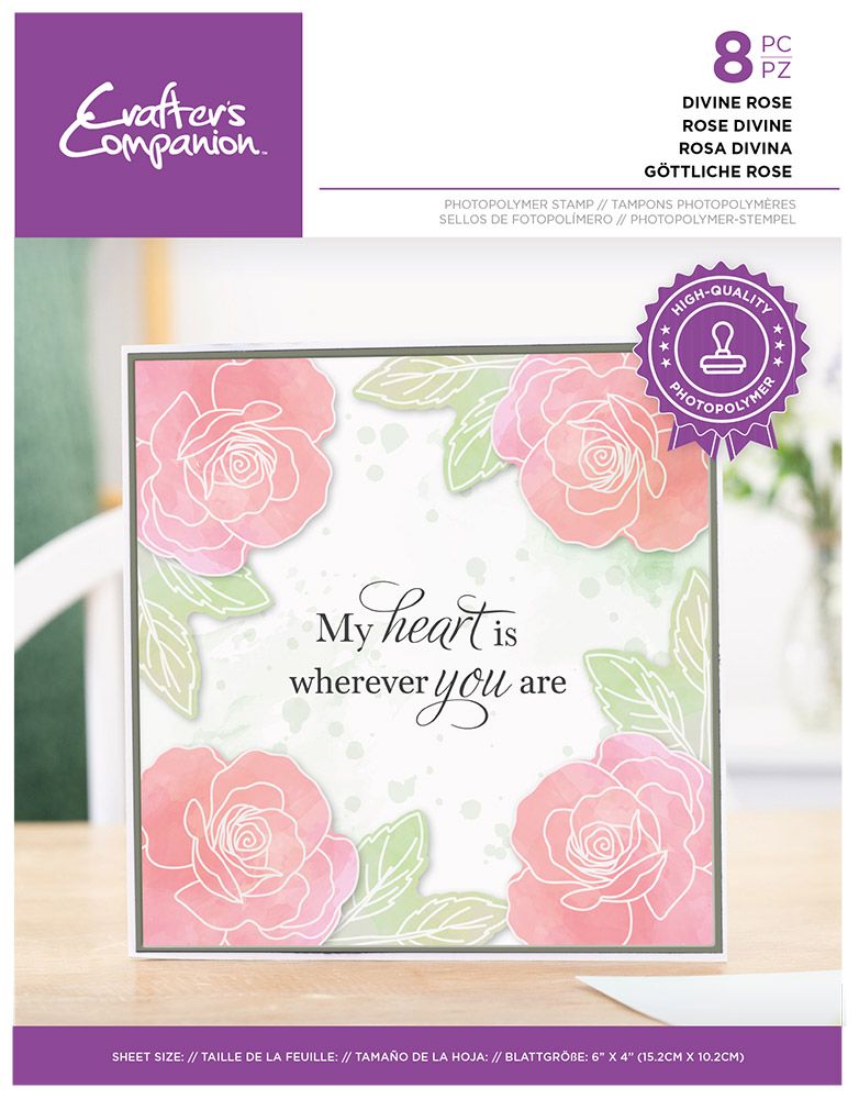 Clear Acrylic Stamp - Divine Rose - 8pc Set