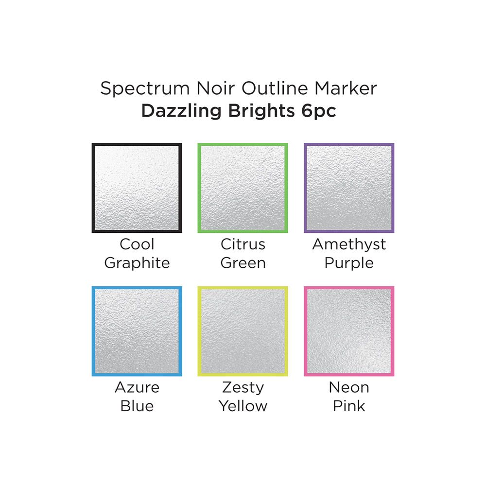 Spectrum Noir - Outline Markers - Dazzling Brights - 6pc Set