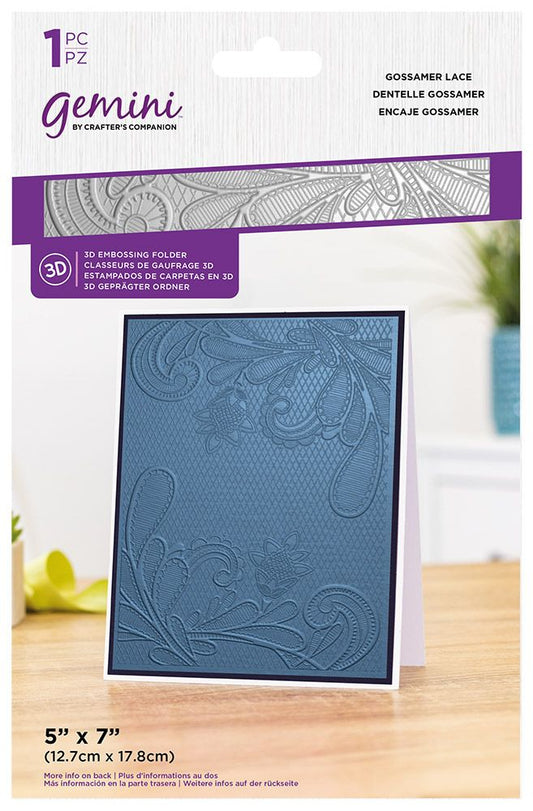 Gemini 5 x 7 3D Embossing Folder - Gossamer Lace