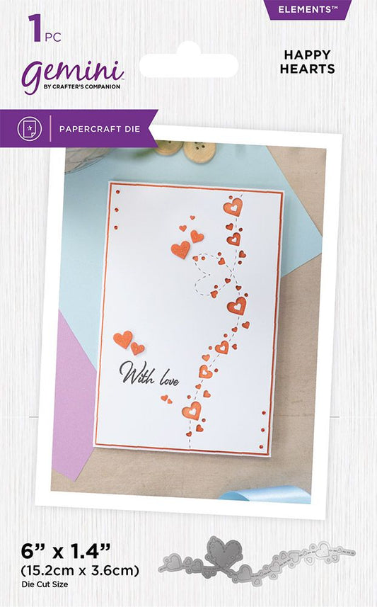Gemini Confetti Border Elements Die - Happy Hearts