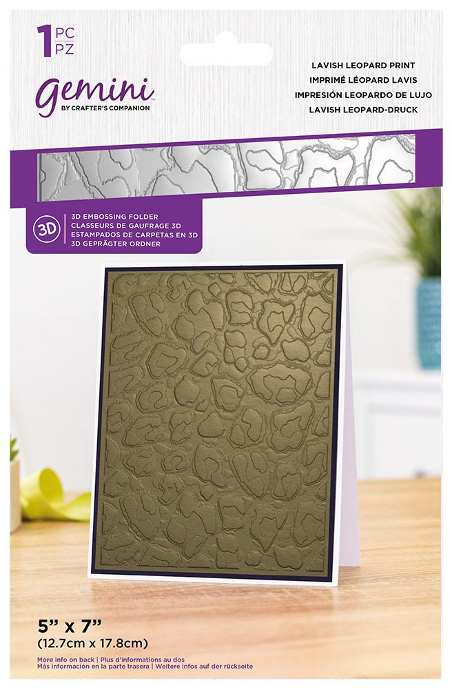 Gemini 5 x 7 3D Embossing Folder - Lavish Leopard Print