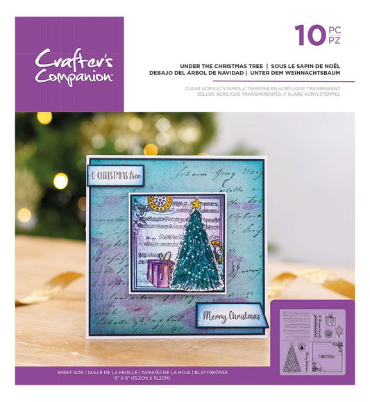 Crafters Companion - Clear Acrylic Stamp - Under the Christmas Tree