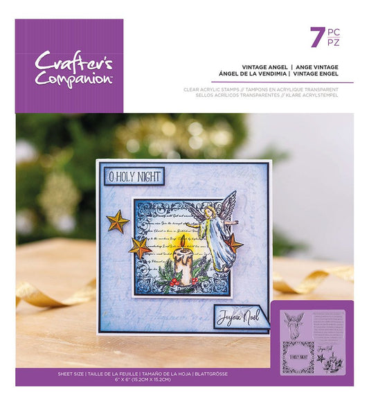 Crafters Companion - Clear Acrylic Stamp - Vintage Angel