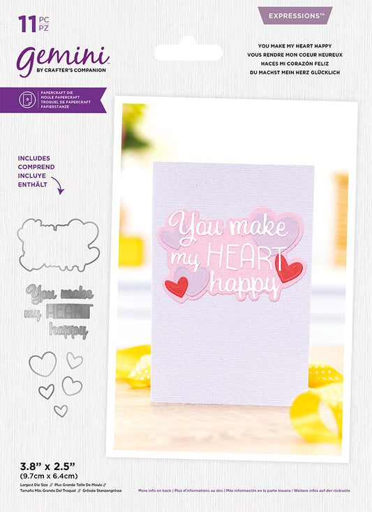 Gemini Metal Die Expressions - You Make My Heart Happy