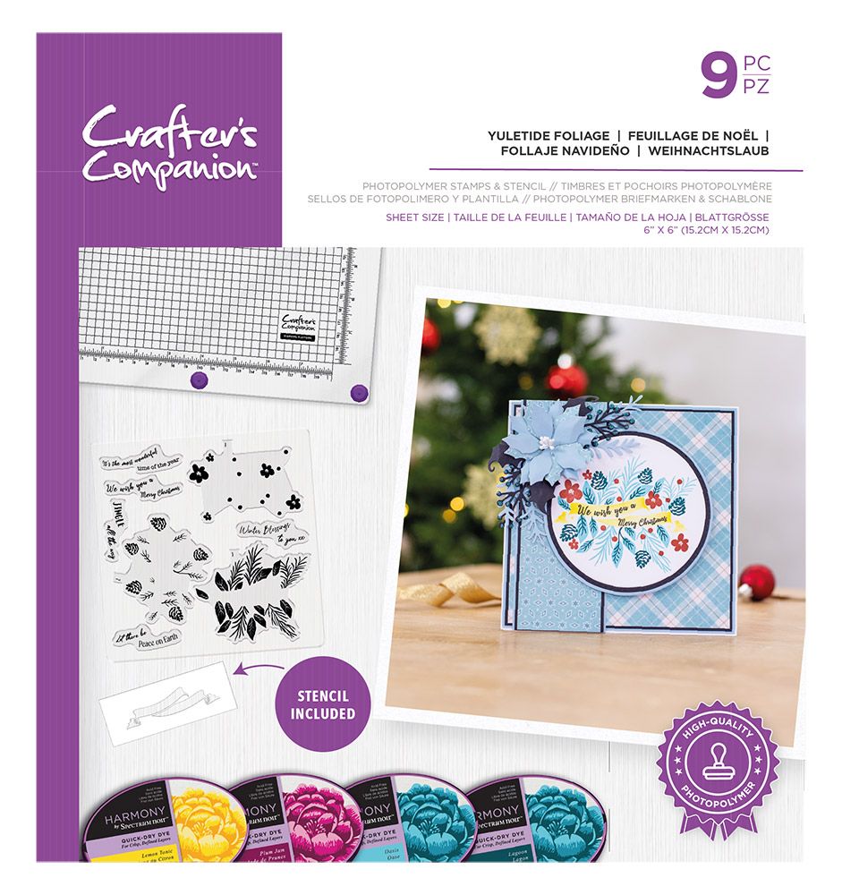 Crafters Companion - Photopolymer Stamp - 6x6 - Yuletide Foliage