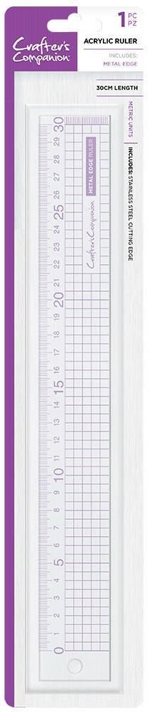 Crafters Companion - Metal Edge Acrylic Ruler (30cm)