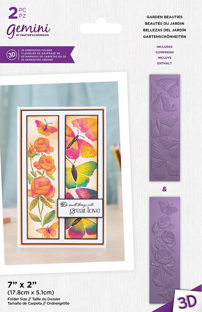 Gemini Floral Panel 3D Embossing Folder - Garden Beauties