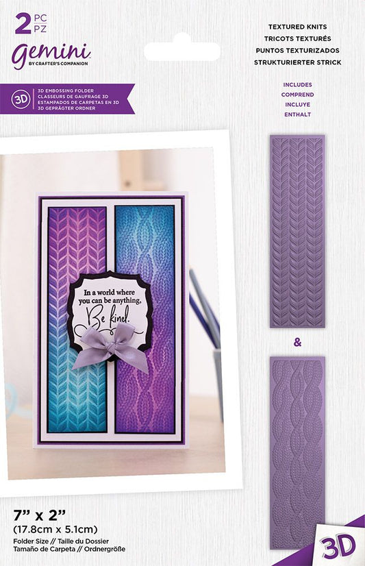 Gemini Floral Panel 3D Embossing Folder - Textured Knits