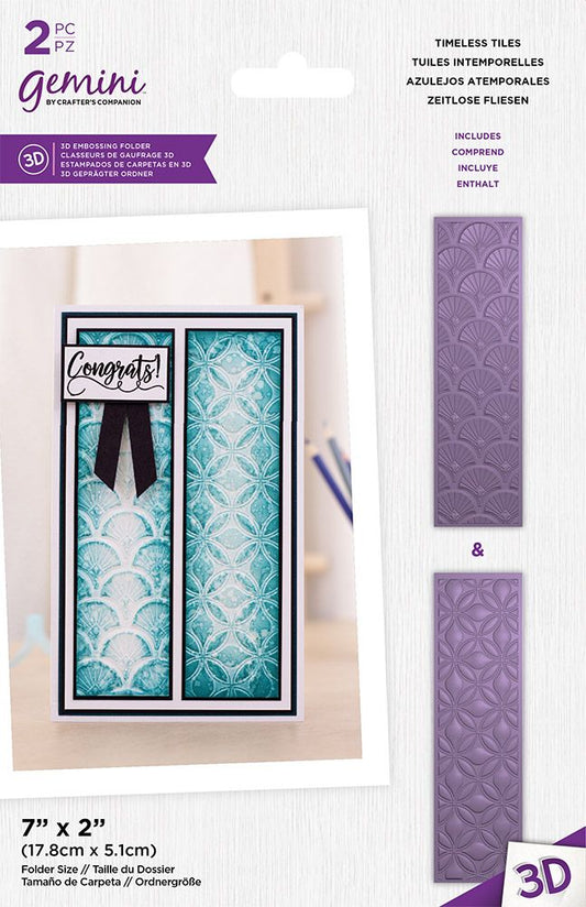 Gemini Floral Panel 3D Embossing Folder - Timeless Tiles