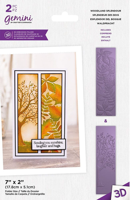 Gemini Floral Panel 3D Embossing Folder - Woodland Splendour