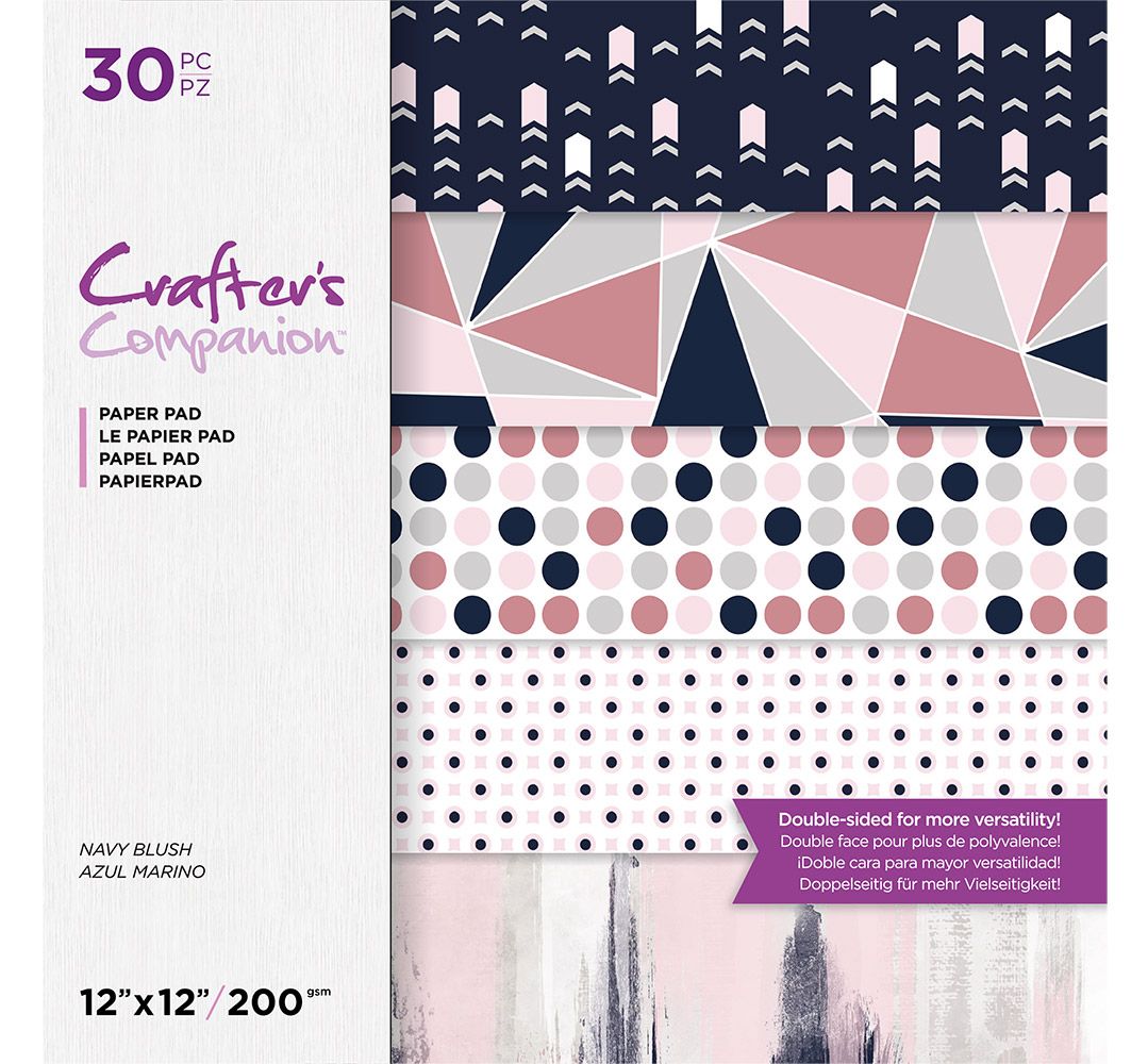 CC- 12"x12" Paper pad - Navy Blush (30 Sheets)