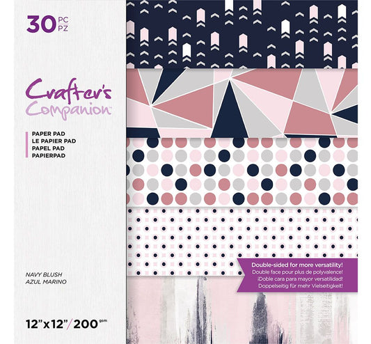 CC- 12"x12" Paper pad - Navy Blush (30 Sheets)