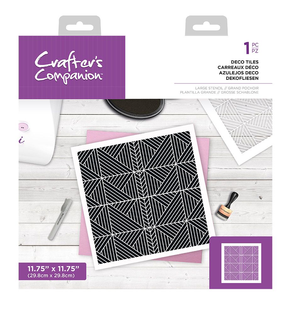 Crafters Companion Large Stencil - Deco Tiles